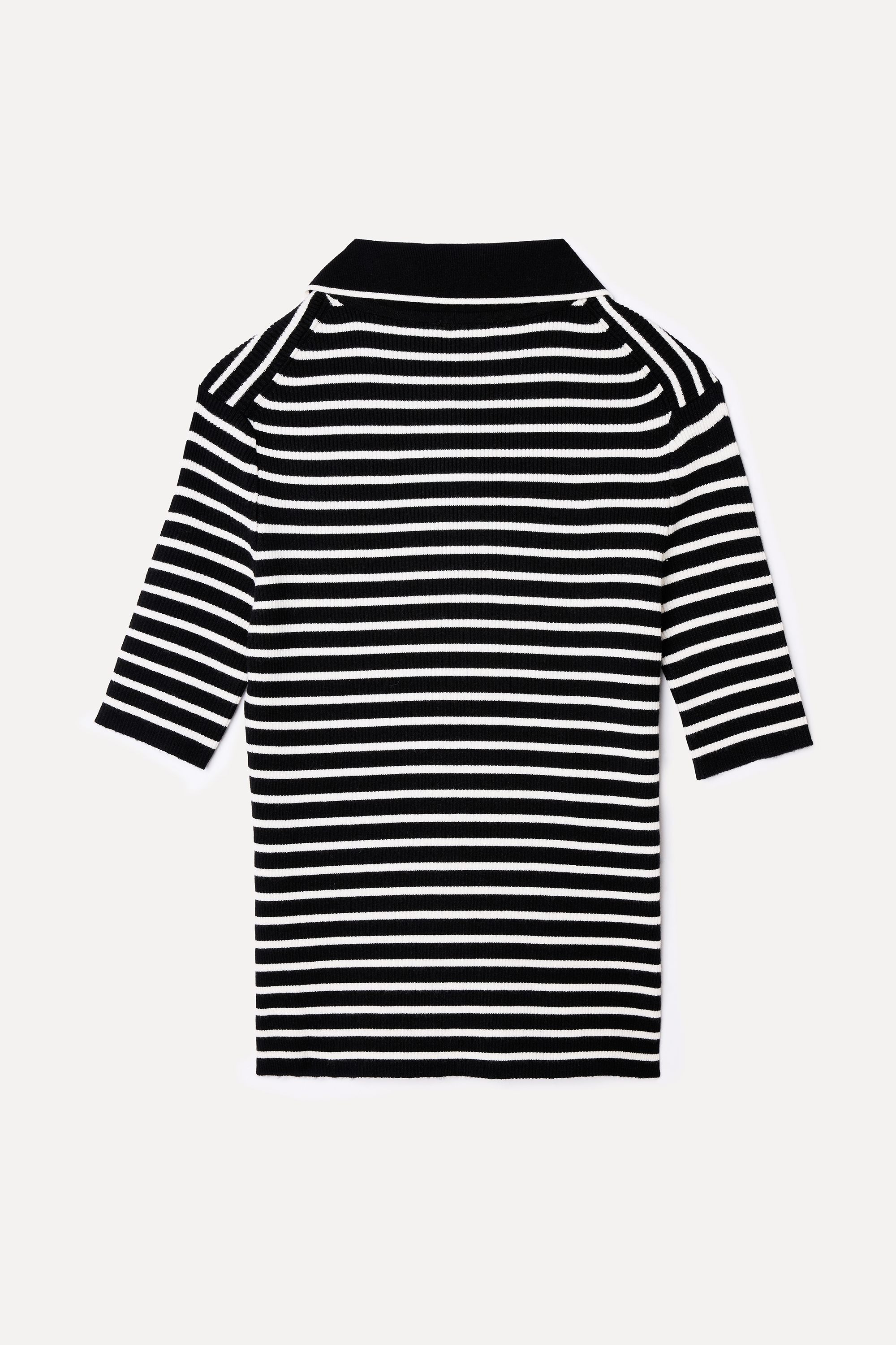 ÇİZGİLİ POLO YAKA DÜĞME DETAYLI TRİKO KAZAK