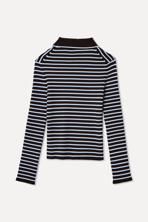 ÇİZGİLİ POLO YAKA HIRKA