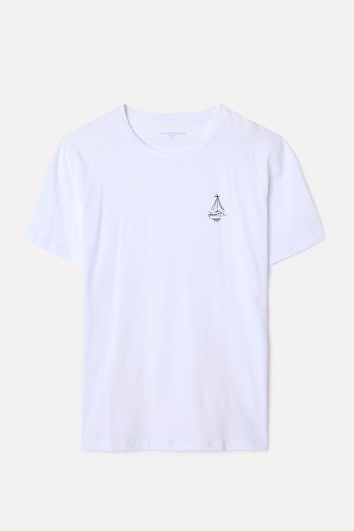 BASKILI BİSİKLET YAKA T-SHIRT