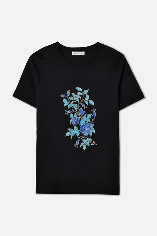 BASKILI BİSİKLET YAKA T-SHIRT