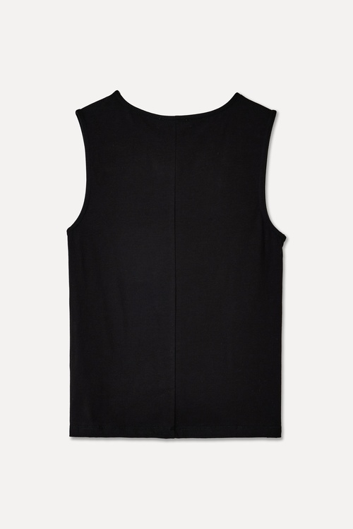  BİSİKLET YAKA FITTED KOLSUZ T-SHIRT