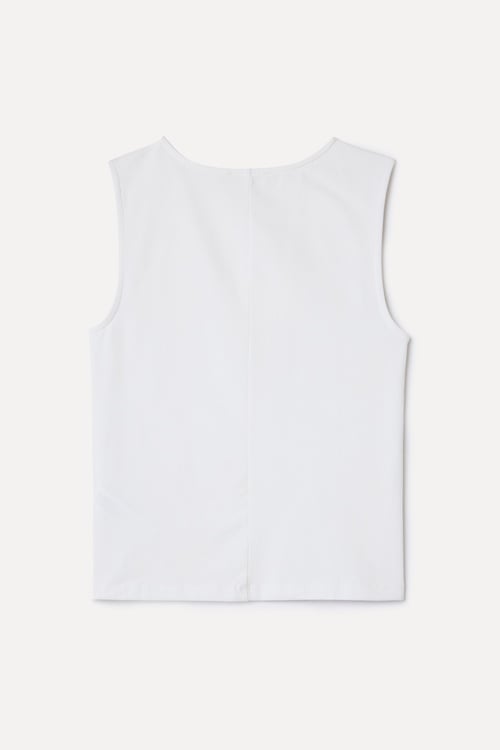  BİSİKLET YAKA FITTED KOLSUZ T-SHIRT