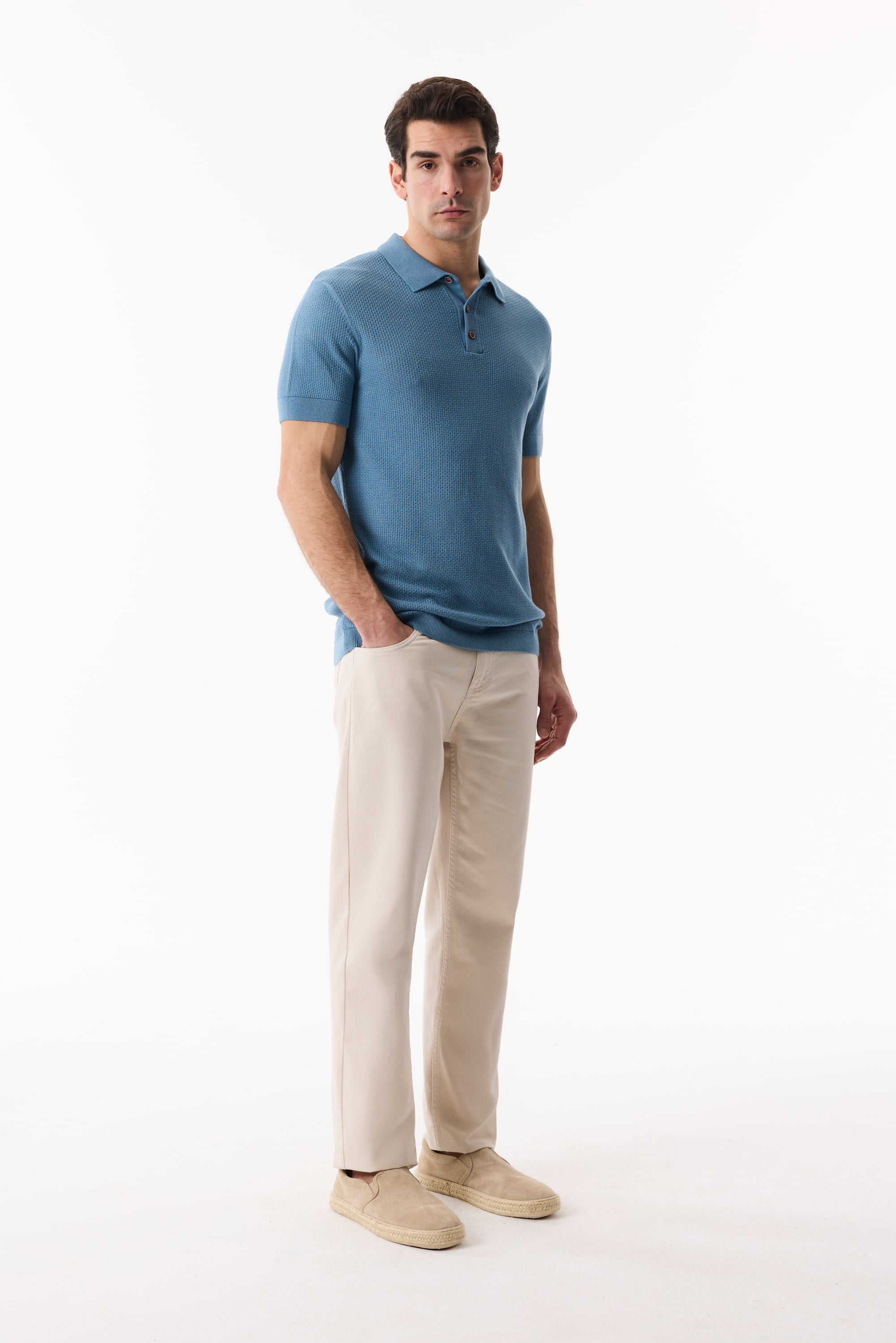 POLO YAKA DOKULU KISA KOLLU TRİKO KAZAK