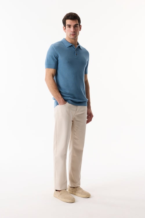  POLO YAKA DOKULU KISA KOLLU TRİKO KAZAK