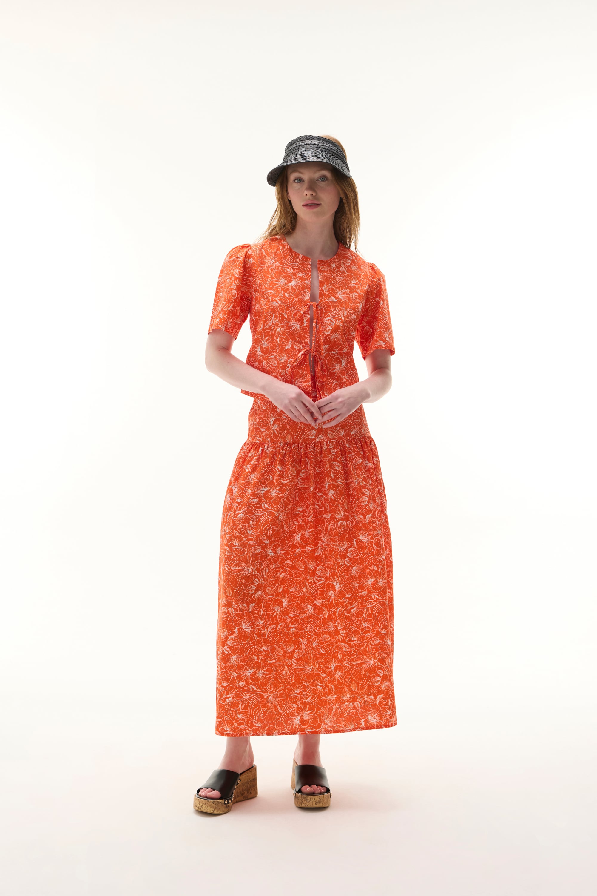 BASKILI KLOŞ MİDİ ETEK