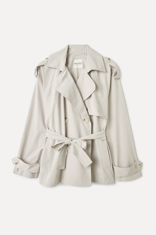 BELİ KUŞAKLI KISA TRENÇKOT