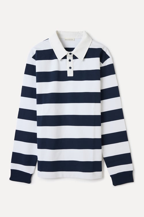  ÇİZGİLİ POLO YAKA SWEATSHIRT