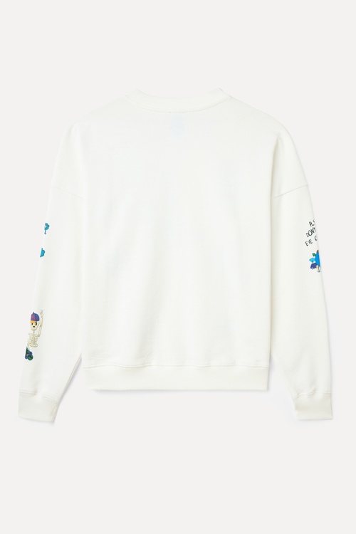  BASKILI BİSİKLET YAKA SWEATSHIRT