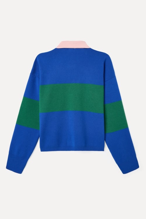  ÇİZGİLİ POLO YAKA TRİKO KAZAK