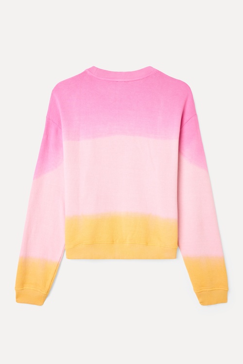  RENK GEÇİŞLİ NAKIŞLI BİSİKLET YAKA SWEATSHIRT