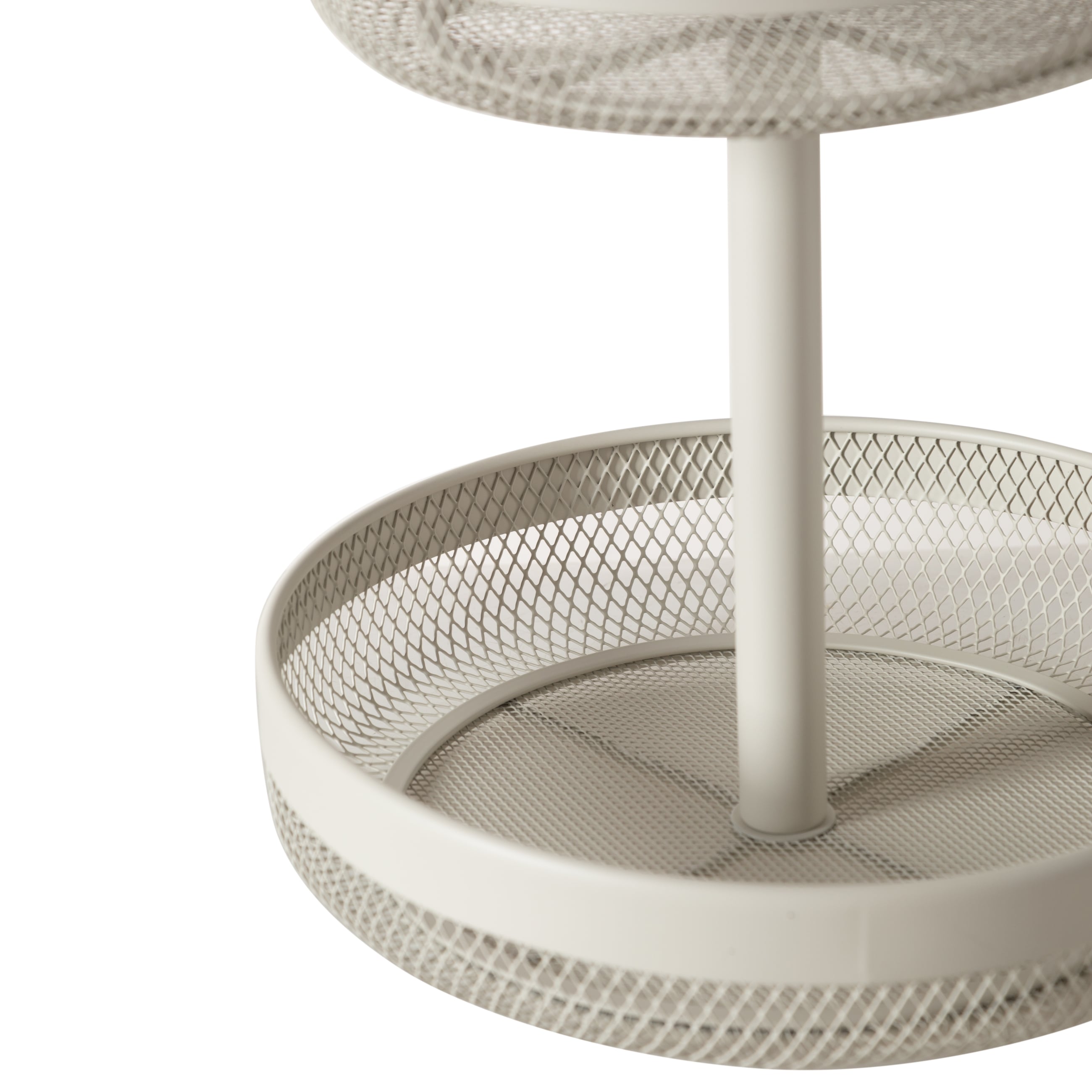 MAYAJ İKİ KATLI METAL MEYVE SEPETİ BEJ