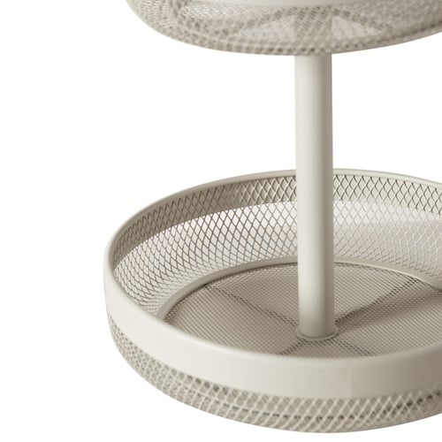 MAYAJ İKİ KATLI METAL MEYVE SEPETİ BEJ