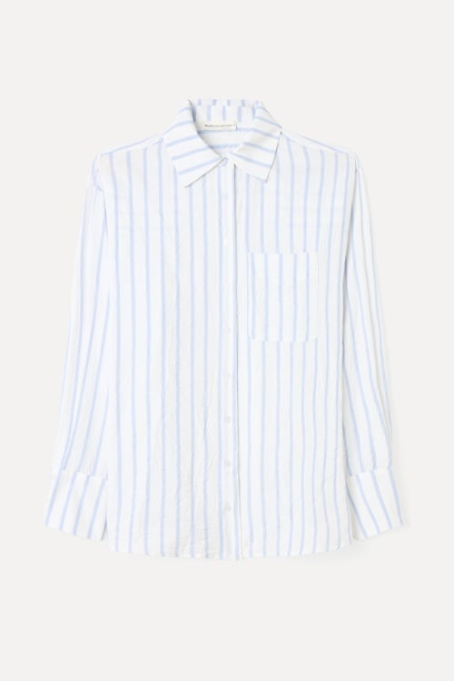 ÇİZGİLİ OVERSIZE UZUN KOLLU GÖMLEK