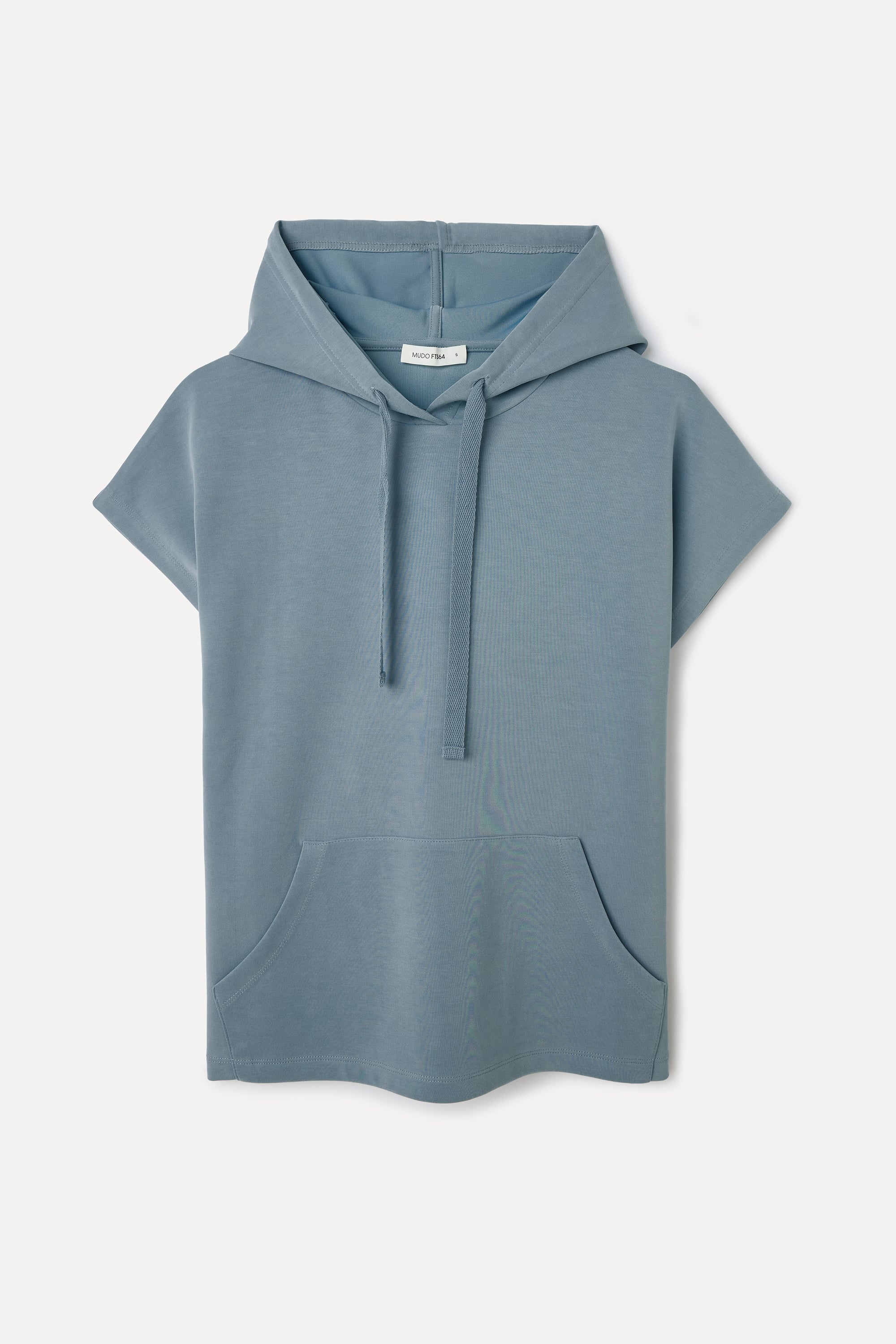 MODAL KARIŞIMLI KISA KOLLU KAPÜŞONLU SWEATSHIRT