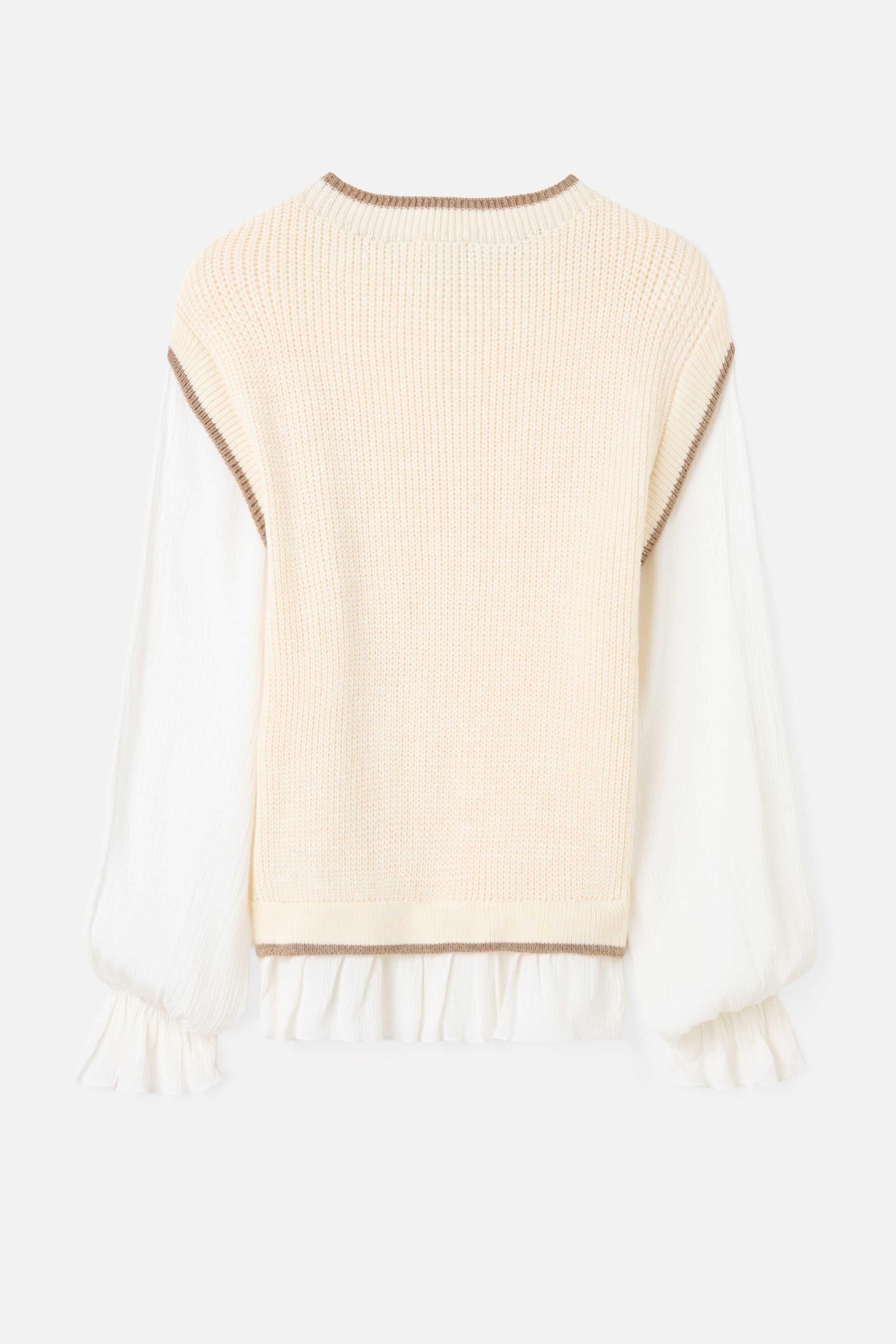 BİSİKLET YAKA SÜVETER GÖRÜNÜMLÜ TRİKO KAZAK