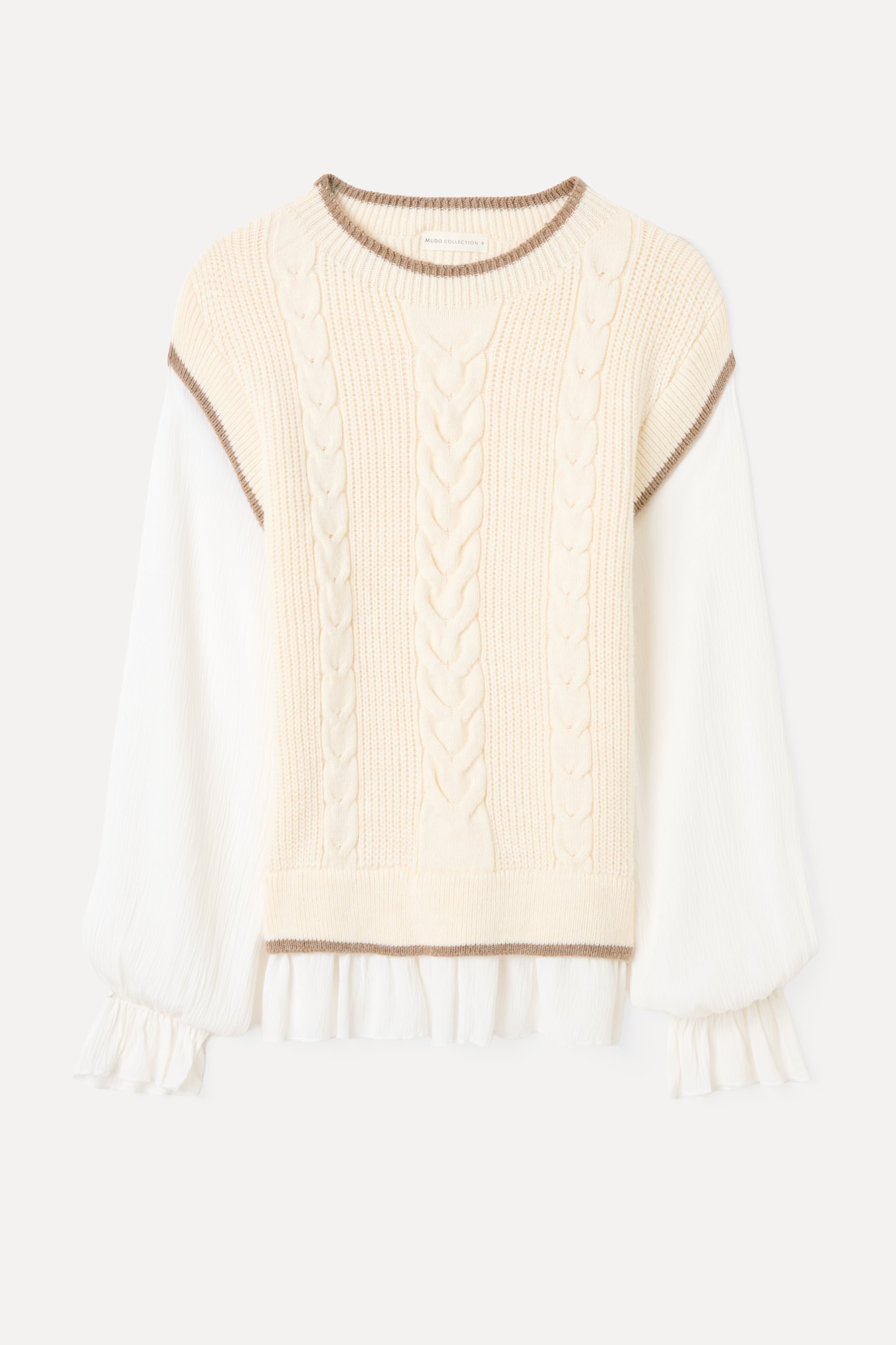 BİSİKLET YAKA SÜVETER GÖRÜNÜMLÜ TRİKO KAZAK