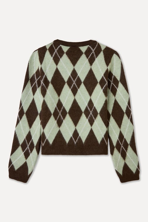  JAKARLI BAKLAVA DESENLİ BİSİKLET YAKA KAZAK