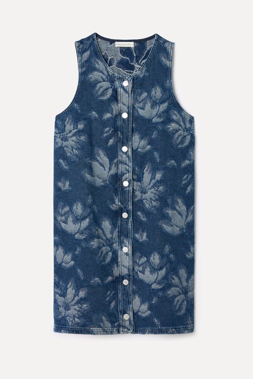  NAKIŞLI MİNİ JEAN ELBİSE