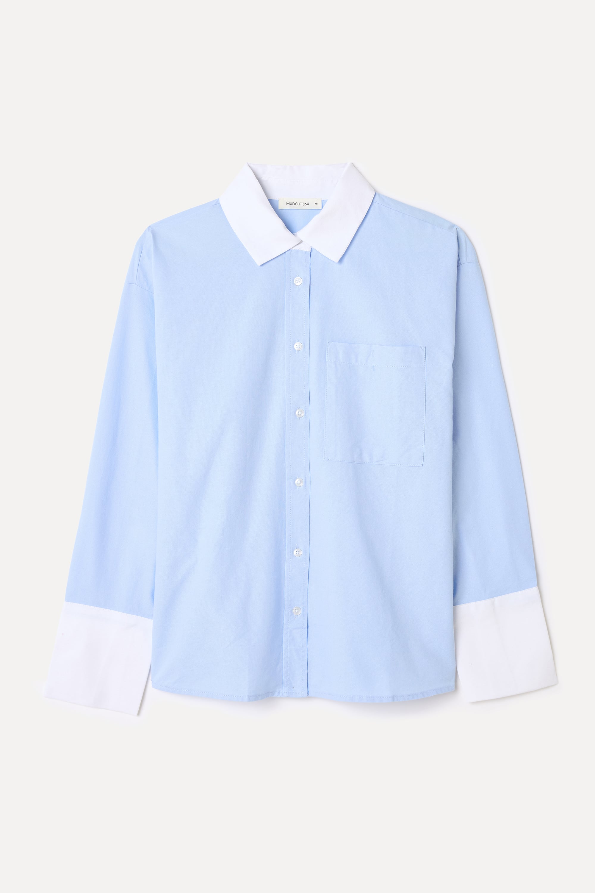 RENK DETAYLI UZUN KOLLU GÖMLEK