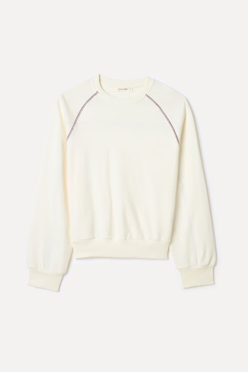 BİSİKLET YAKA NAKIŞLI SWEATSHIRT