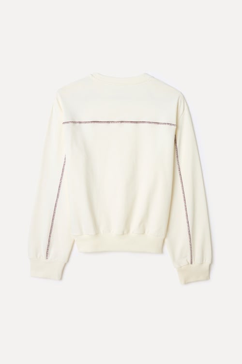 BİSİKLET YAKA NAKIŞLI SWEATSHIRT