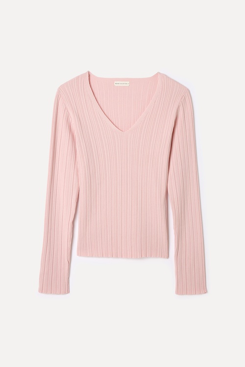  V YAKA FITTED TRİKO KAZAK