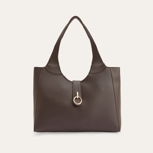 DERİ GÖRÜNÜMLÜ TOKALI EL ÇANTASI