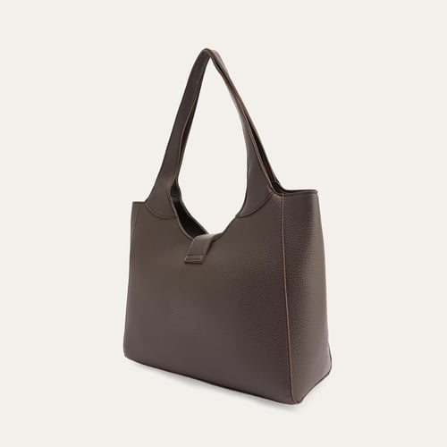 DERİ GÖRÜNÜMLÜ TOKALI EL ÇANTASI