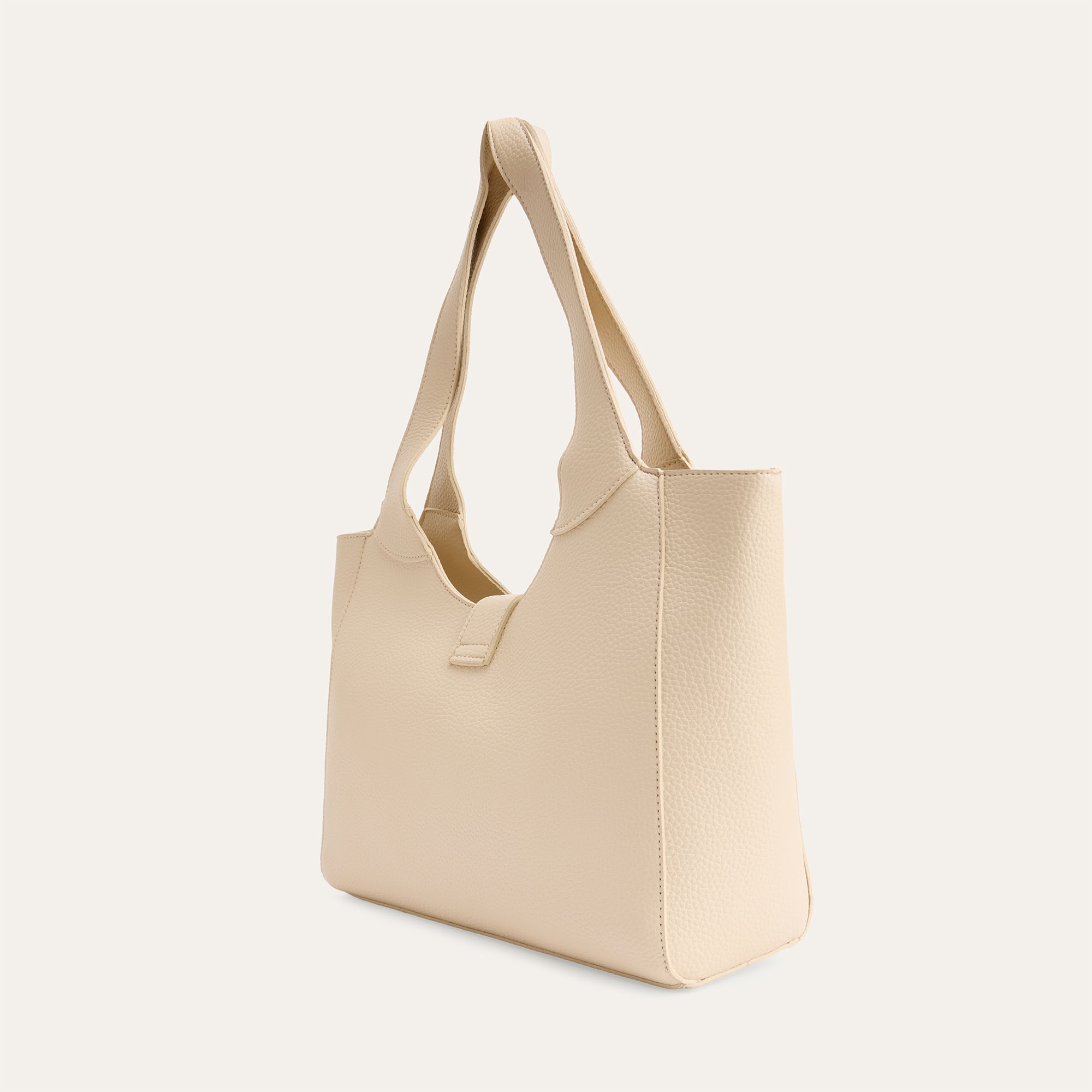 DERİ GÖRÜNÜMLÜ TOKALI EL ÇANTASI