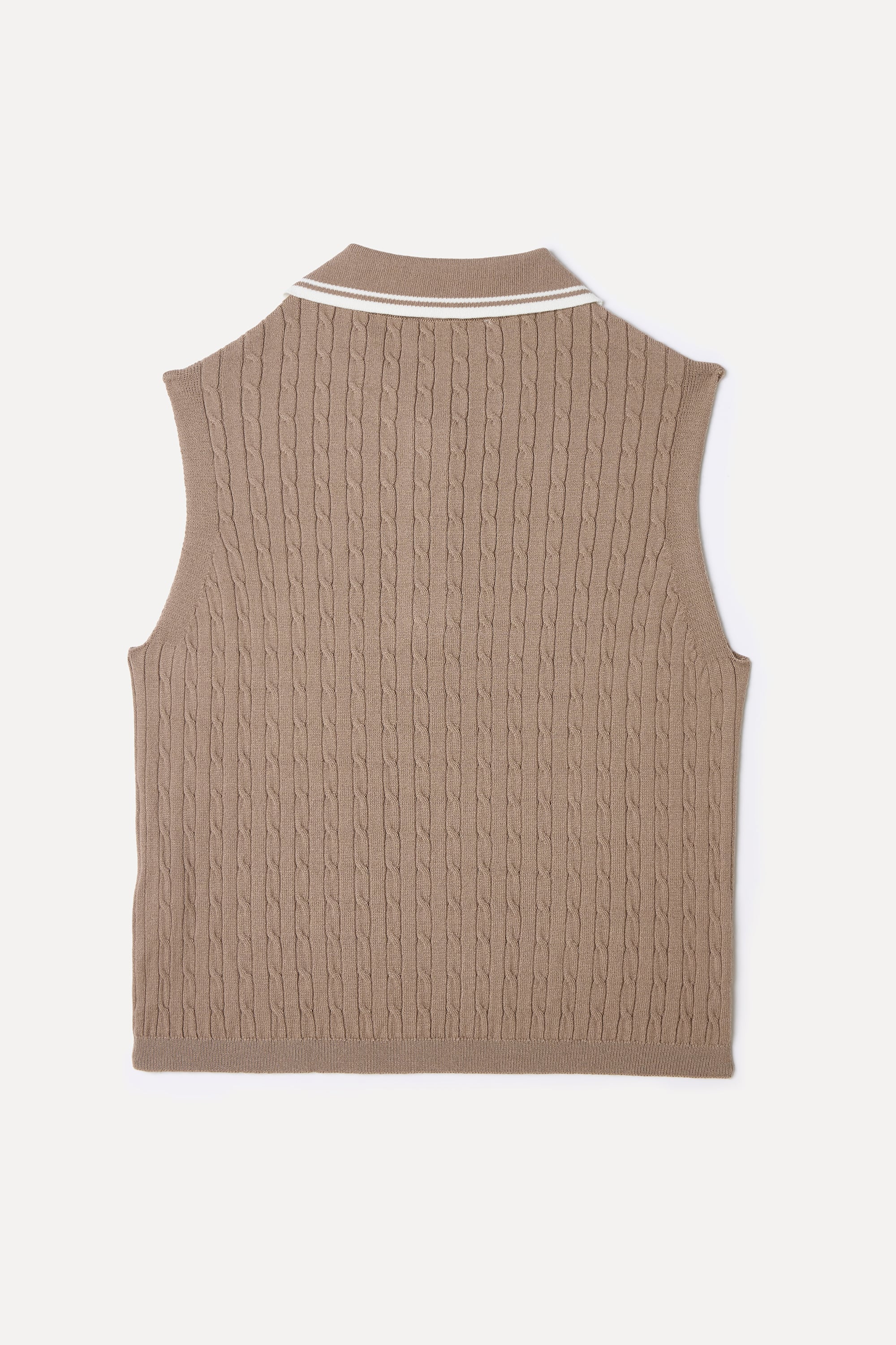 POLO YAKA KOLSUZ CROP TRİKO KAZAK