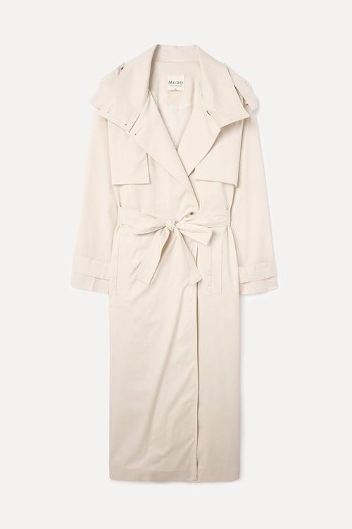  BAĞLAMALI UZUN OVERSIZE TRENÇKOT