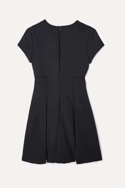  V YAKA PİLELİ MİNİ ELBİSE