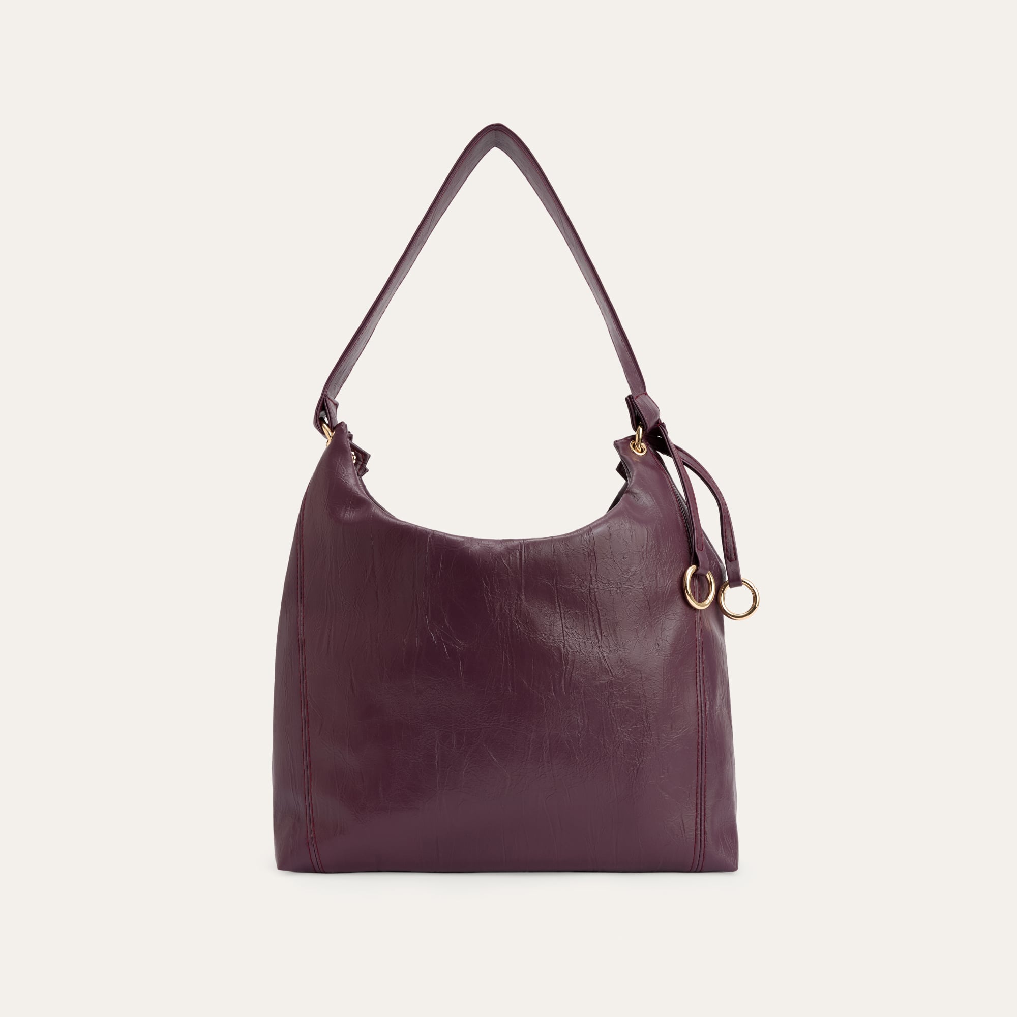 KIRIŞIK DERİ GÖRÜNÜMLÜ EL ÇANTASI