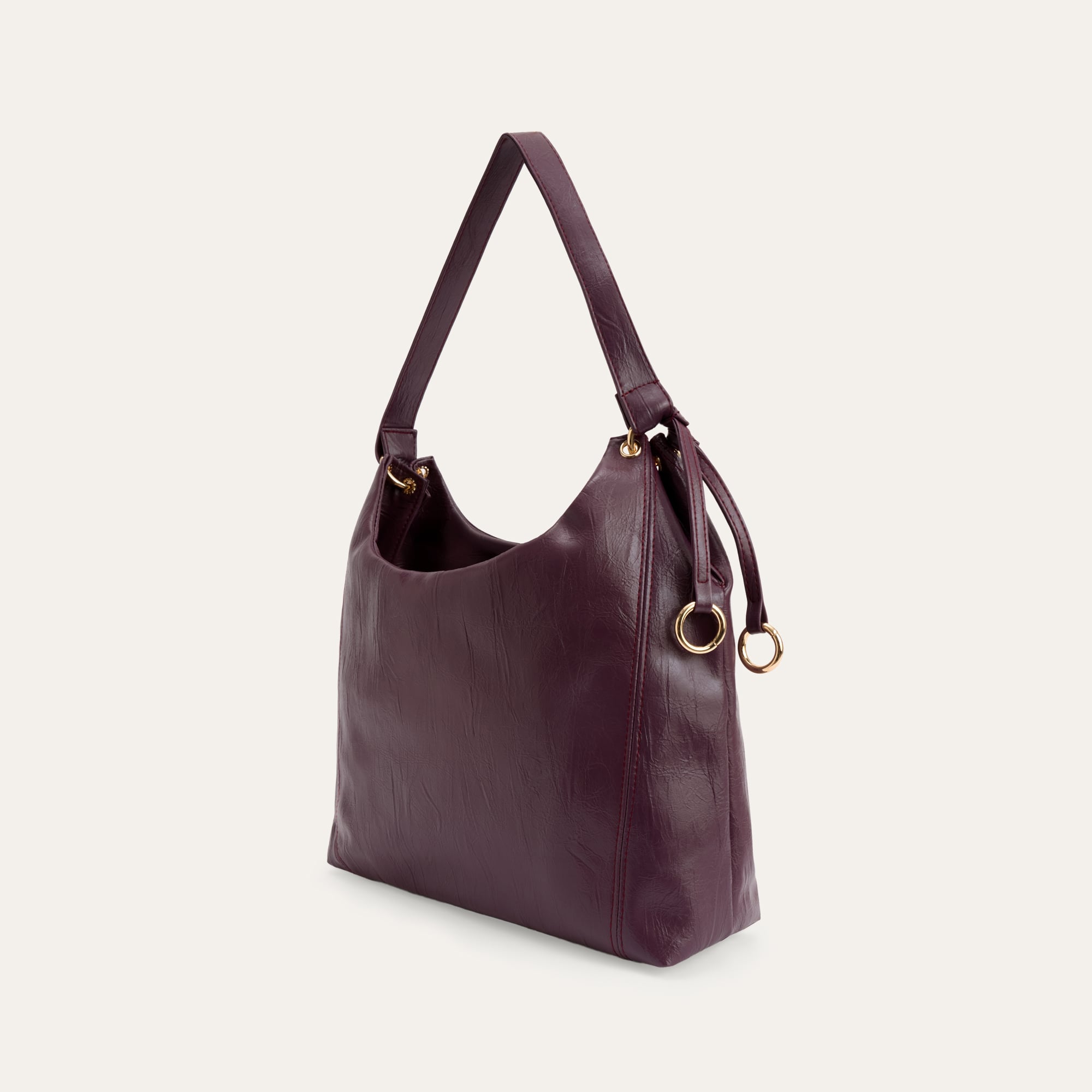 KIRIŞIK DERİ GÖRÜNÜMLÜ EL ÇANTASI