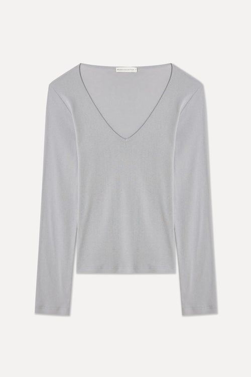 V YAKA UZUN KOLLU T-SHIRT