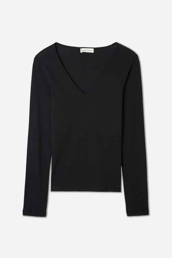 V YAKA UZUN KOLLU T-SHIRT