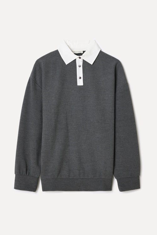 LOOSE FIT POLO YAKA SWEATSHIRT