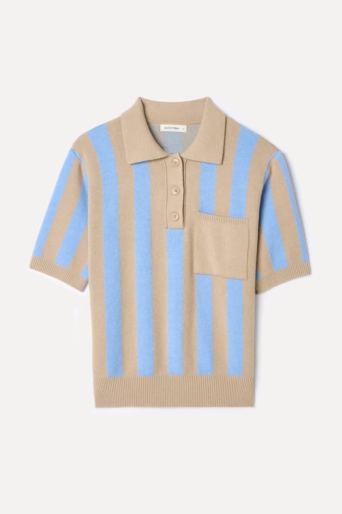  ÇİZGİLİ POLO YAKA KISA KOLLU TRİKO