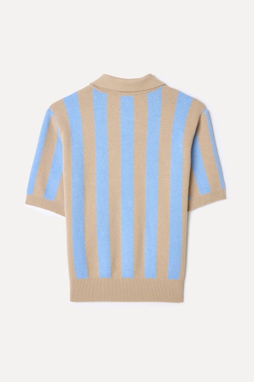  ÇİZGİLİ POLO YAKA KISA KOLLU TRİKO