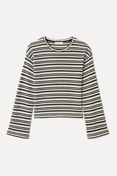 ÇİZGİLİ BİSİKLET YAKA KAZAK