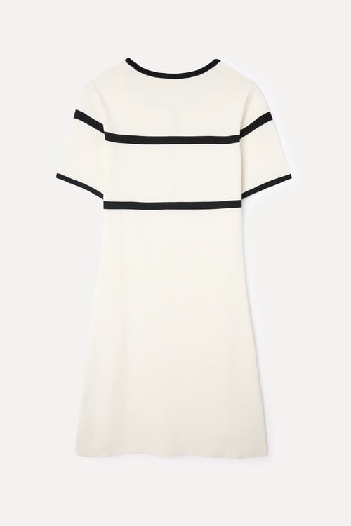  ÇİZGİ DETAYLI MİNİ ELBİSE