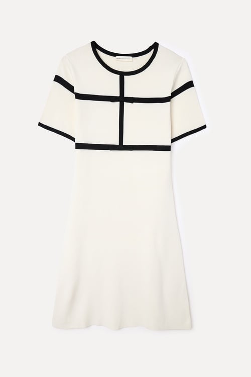  ÇİZGİ DETAYLI MİNİ ELBİSE