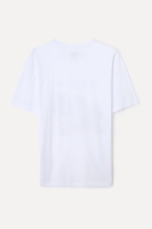  COMFORT FIT BASKILI BİSİKLET YAKA T-SHIRT