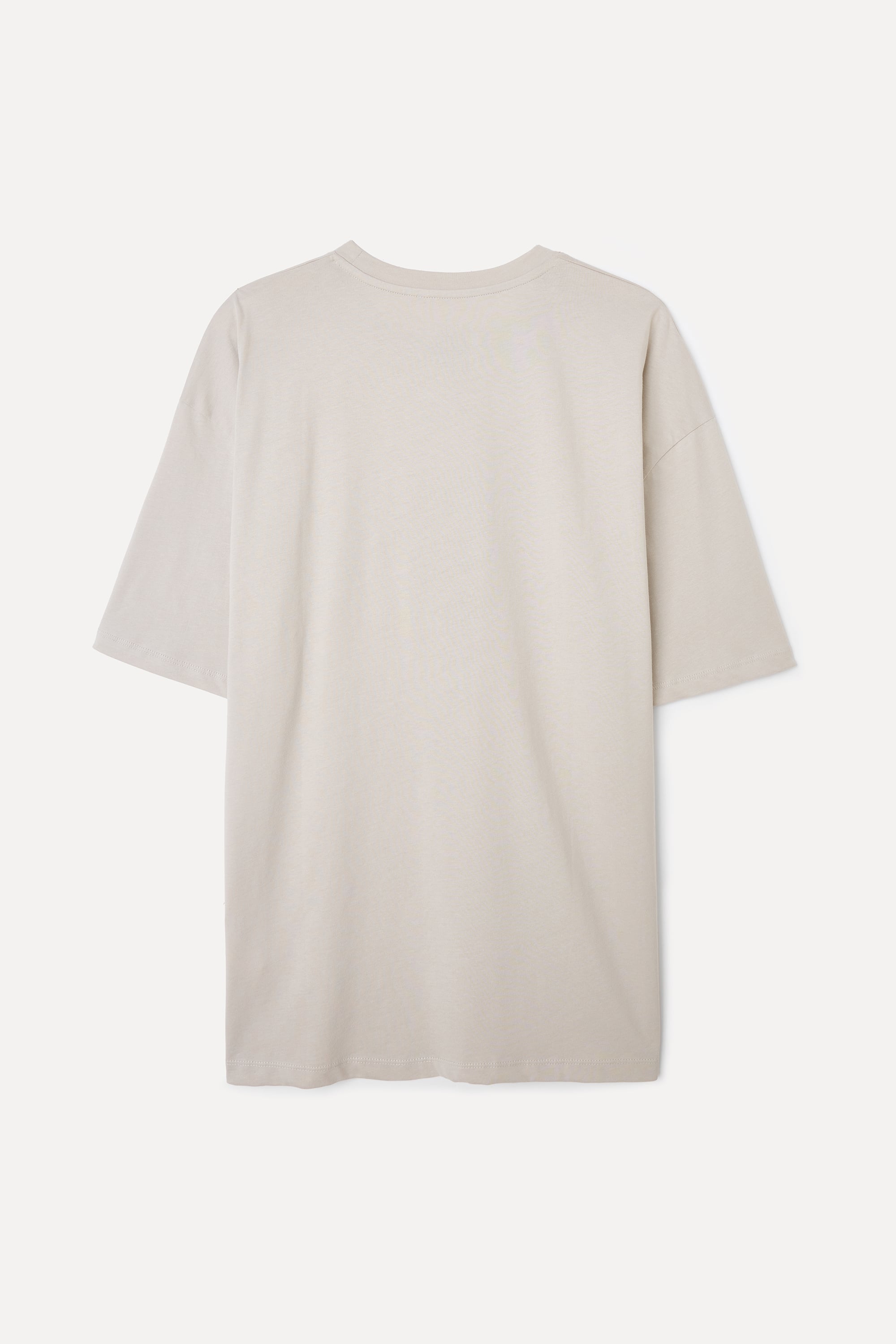 OVERSIZE BASKILI BİSİKLET YAKA T-SHIRT