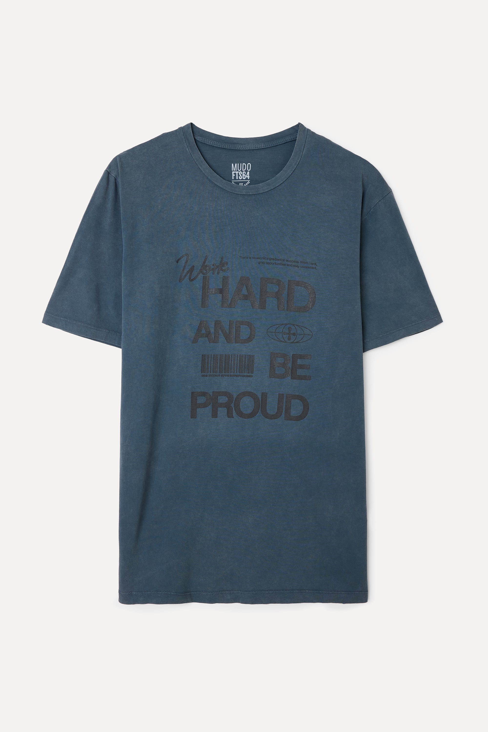 BASKILI BİSİKLET YAKA T-SHIRT