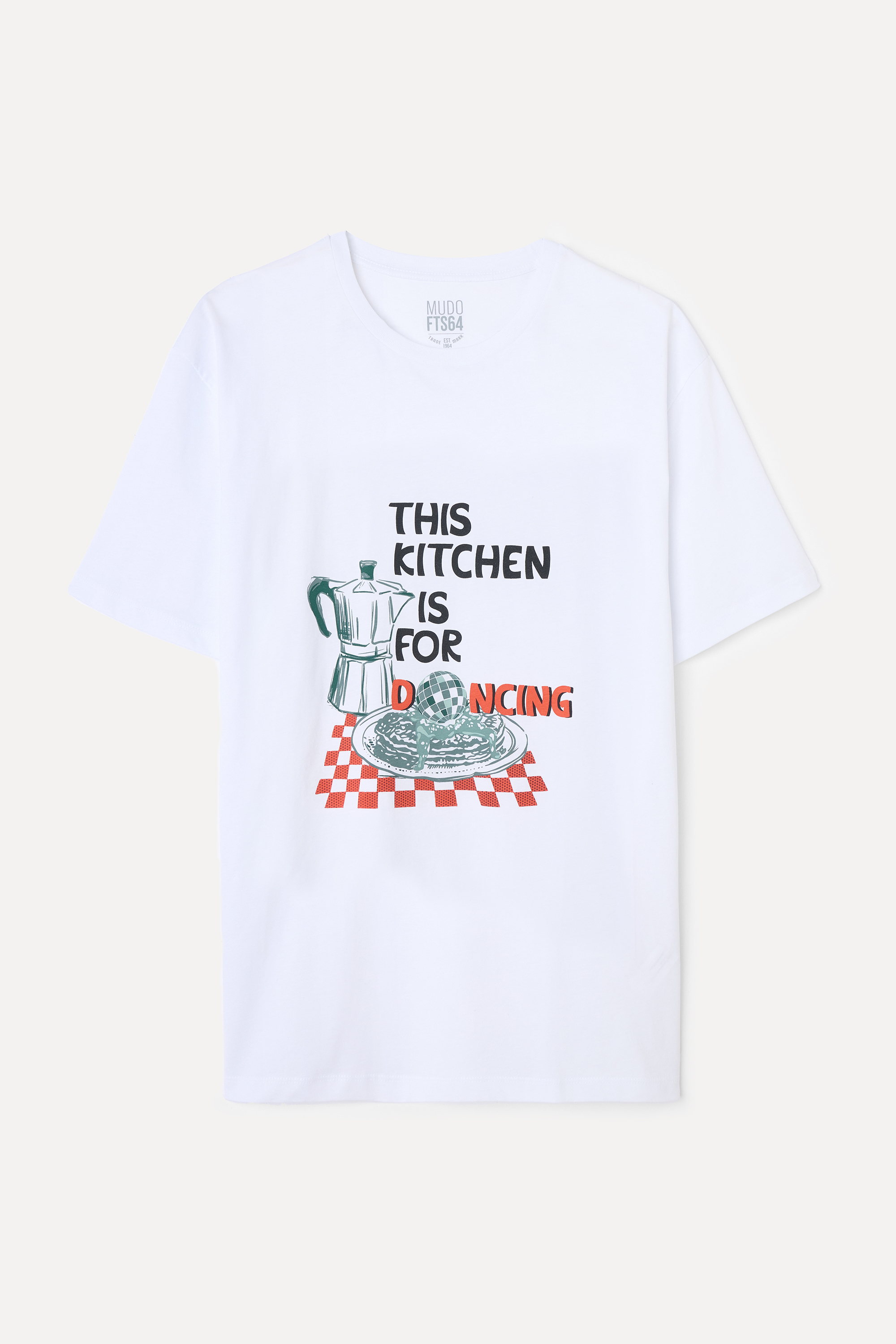 COMFORT FIT BASKILI BİSİKLET YAKA T-SHIRT