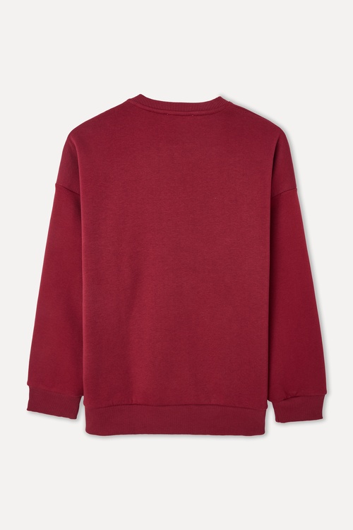  LOOSE FIT DÜĞME DETAYLI BİSİKLET YAKA SWEATSHIRT