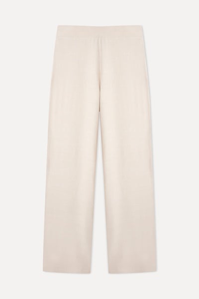 Mudo Kadın Taş Rengi Wide Leg Beli Lastikli Pantolon