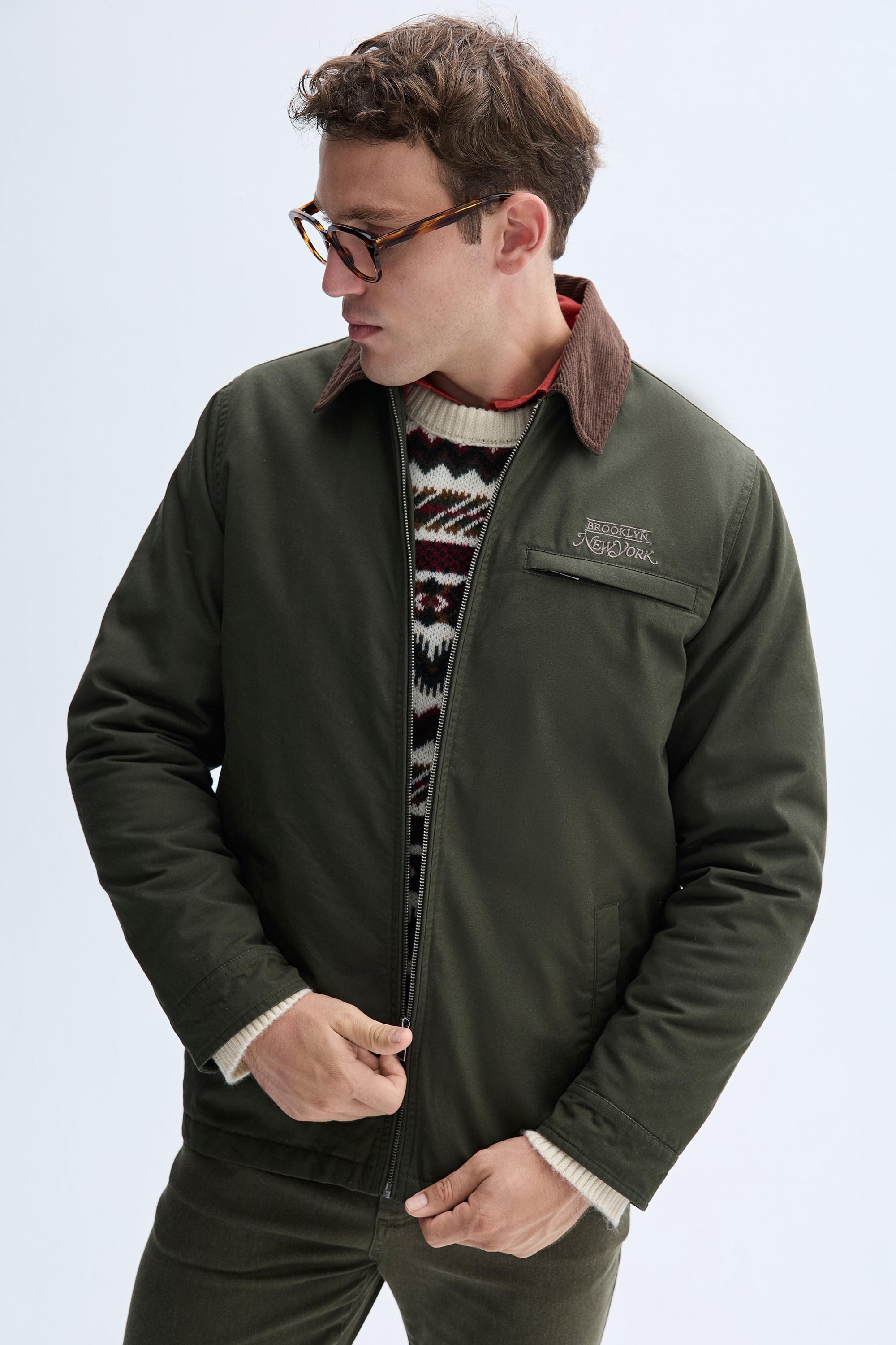 NAKIŞLI FERMUARLI CASUAL CEKET