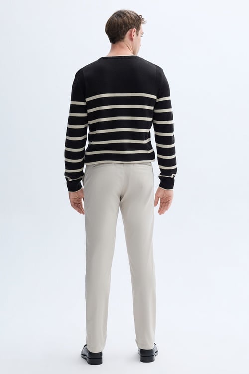 ÇİZGİLİ BİSİKLET YAKA TRİKO KAZAK